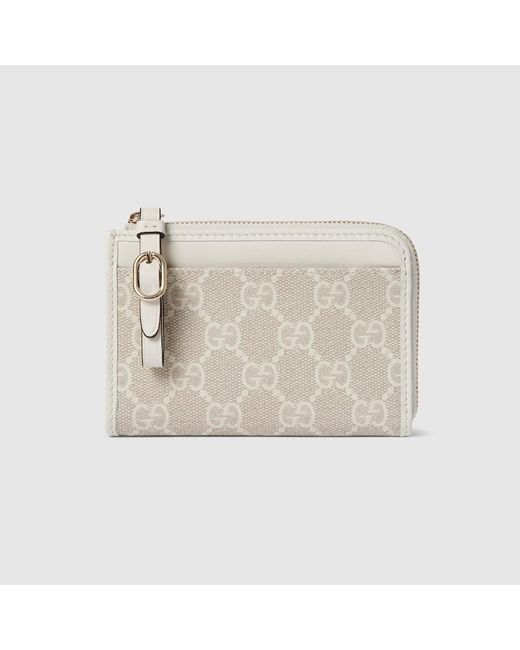 Portacarte Gg Emblem Con Cerniera di Gucci in White