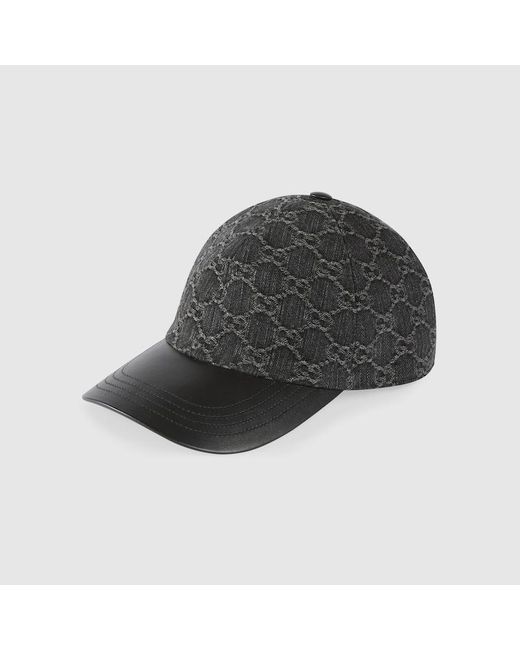 Gucci Black GG Denim Baseball Hat
