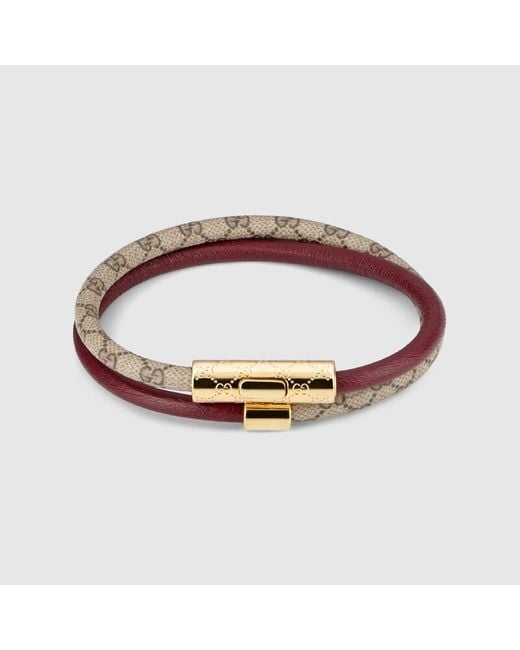 Gucci Brown Double Bracelet With Gg Detail