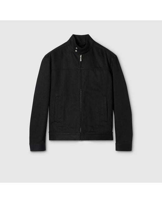 Gucci Black Cotton Denim Jacket With Horsebit for men