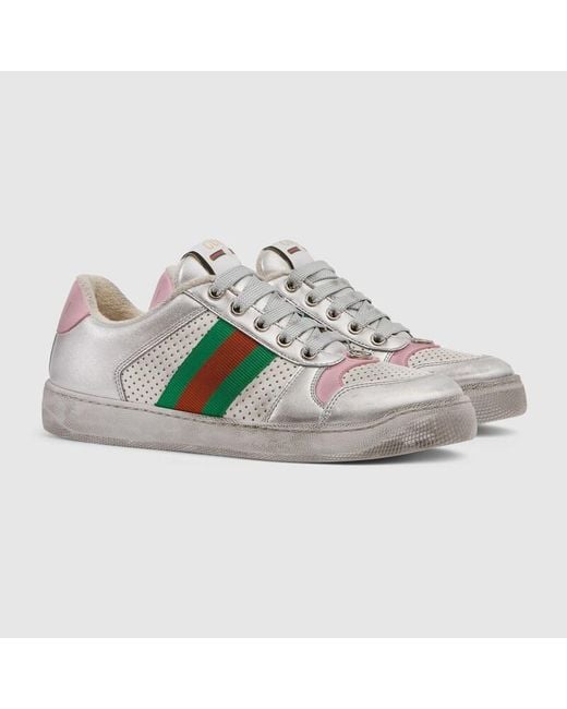 Gucci Green Worn-Out Effect Screener Sneaker