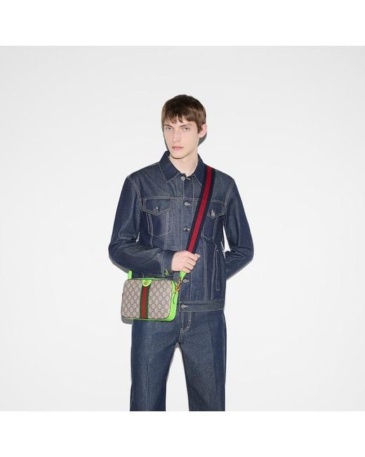 Gucci Green Ophidia GG Small Crossbody Bag for men