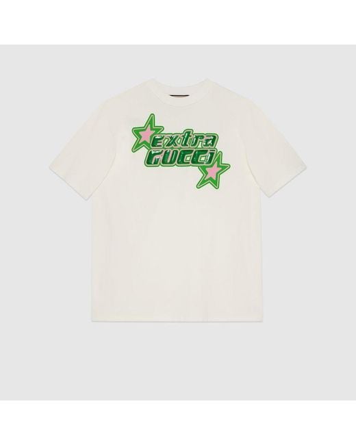 Gucci White T-Shirt Aus Baumwolljersey