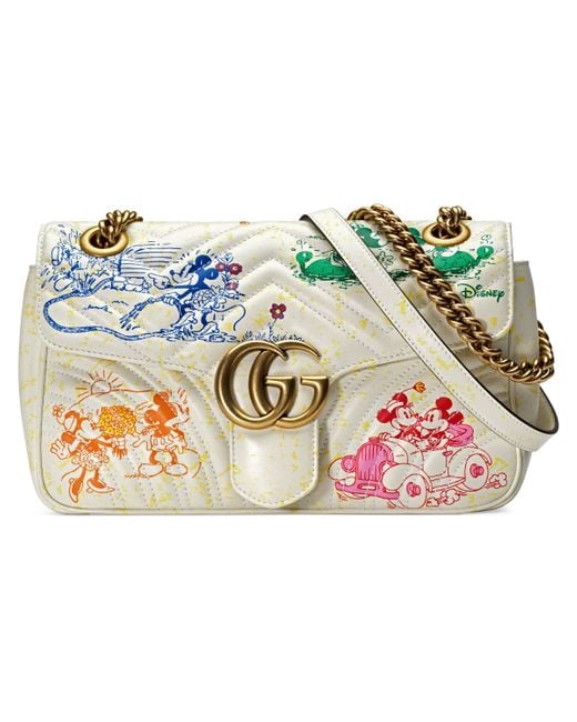 Gucci White Online Exclusive Disney X GG Marmont Small Shoulder Bag