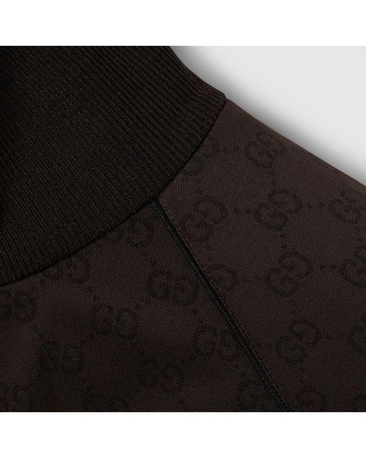 Gucci Black Gg Jersey Jacquard Zip Jacket for men