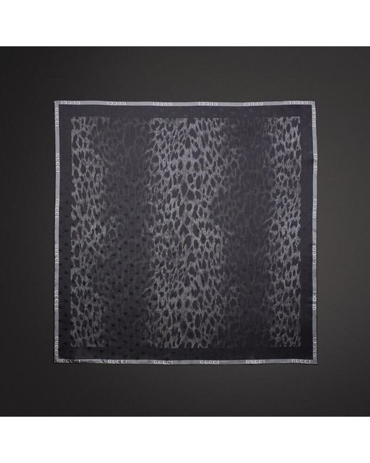 Gucci Black Printed Silk Twill Carré