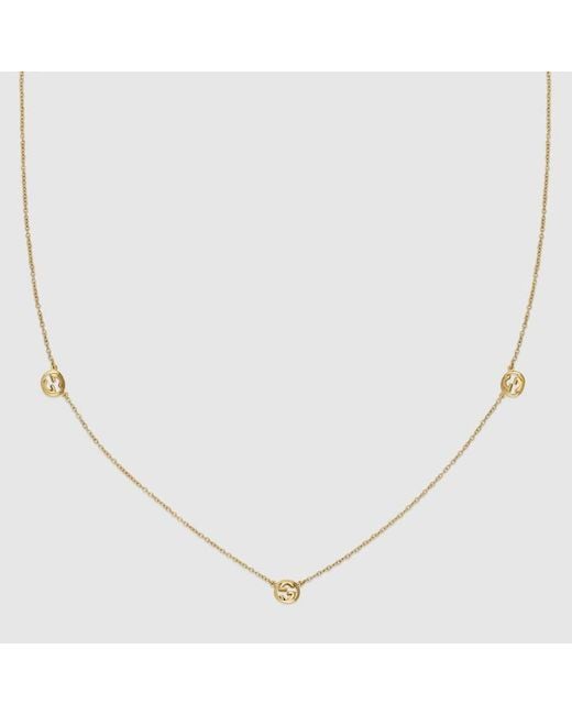 Gucci Multicolor Interlocking 18K Pendant Necklace