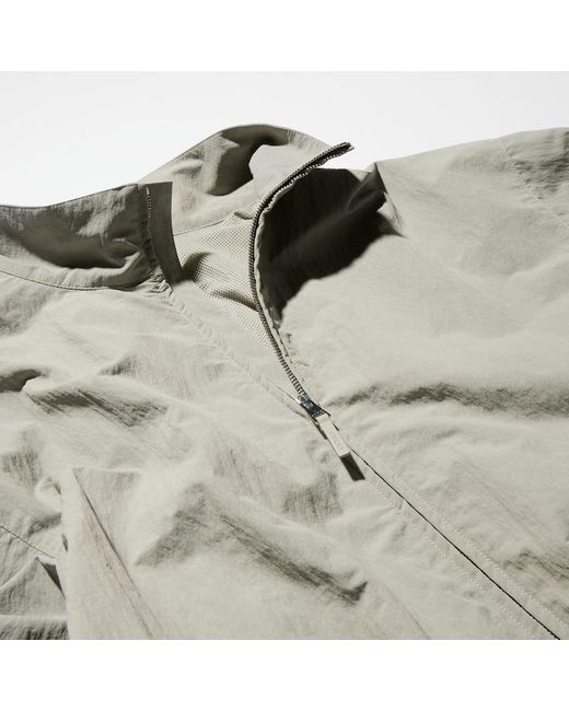 Gucci Gray Froissé Nylon Faille Zip Jacket With Embroidery, Ready-To-Wear for men