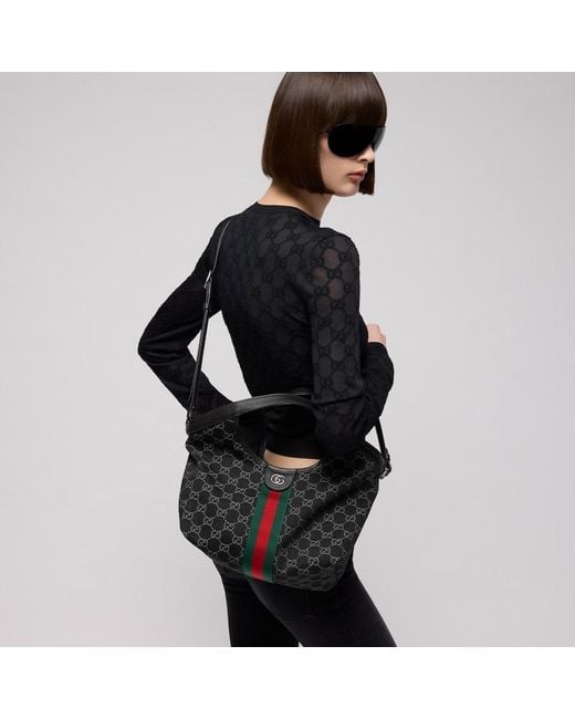 Gucci Black Giglio Small Tote Bag, Fabric