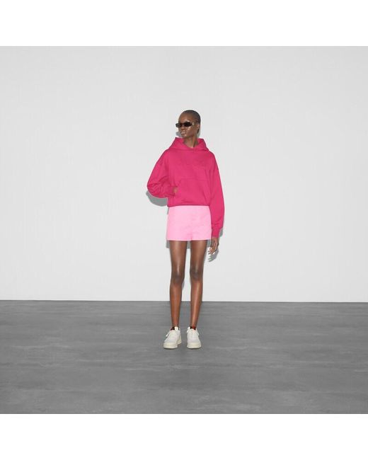 Gucci Pink Cotton Jersey Hooded Sweatshirt