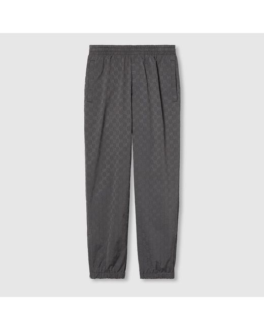 Gucci Gray Nylon Gg Jacquard Trouser for men