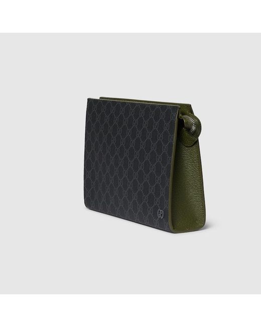 Gucci Black Pouch With GG Detail for men