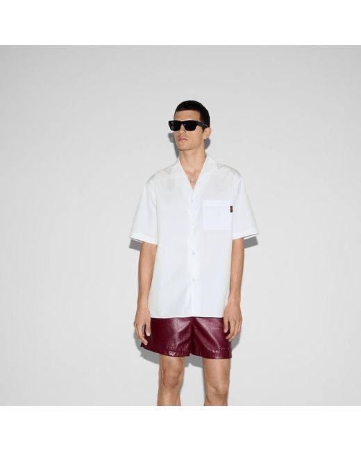 Gucci Hemd Aus Baumwolle Mit Web Und Normaler Passform, Größe in White für Herren