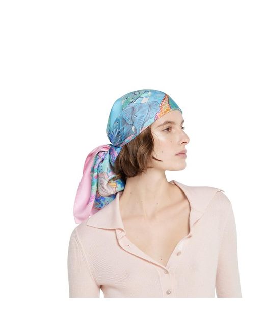 Gucci Blue Vierecktuch Aus Seide Mit Print, 90 X 90 Projekt
