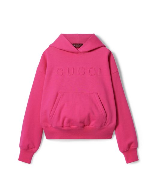 Gucci Pink Cotton Jersey Hooded Sweatshirt