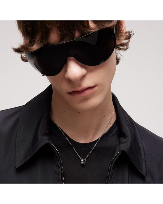 Gucci Metallic Interlocking Crystal Pendant Necklace