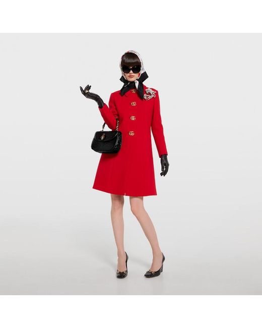 Gucci Red Wool Long Coat
