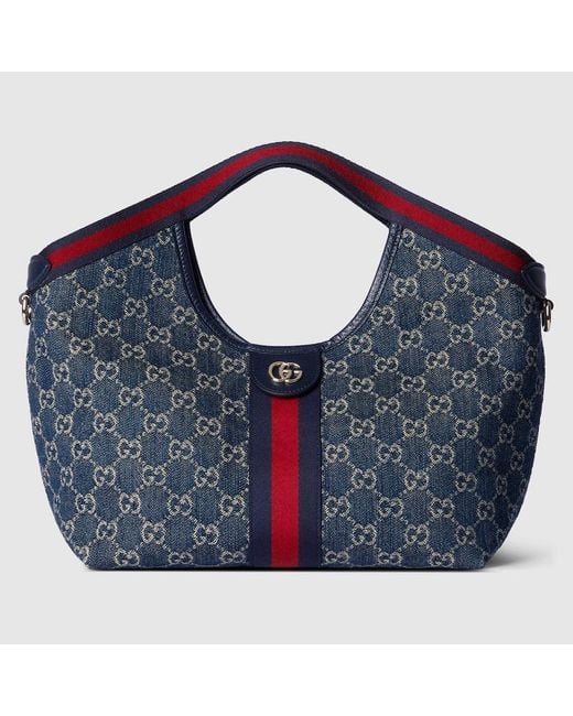 Gucci Blue Giglio Small Tote Bag