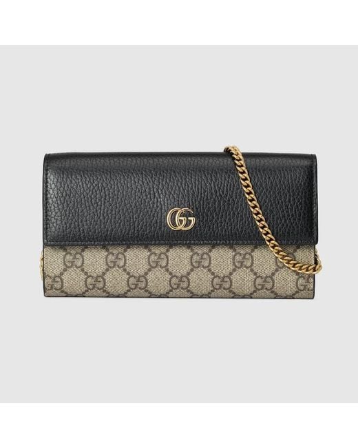 Gg leather wallet on hotsell a chain