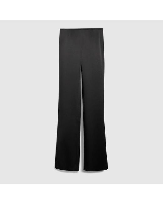 Gucci Black Crêpe Satin Pants, Size 46 It, Ready-To-Wear