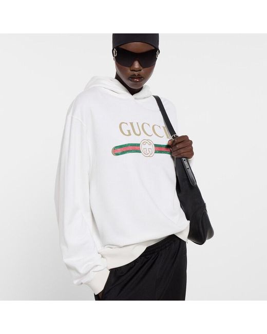 Gucci White Cotton Jersey And Cashmere Sweatshirt