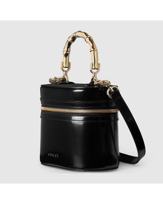 Mini Vanity Bag Con Manico Bambù di Gucci in Black