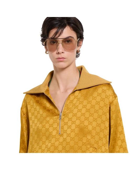 Gucci Yellow Gg Acetate Jacquard Jumper