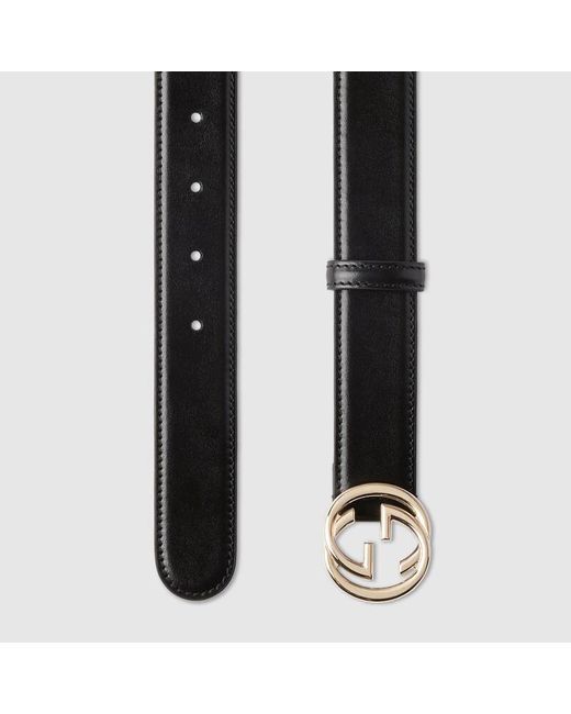 Gucci Black Belt With Interlocking G Buckle, Size 105