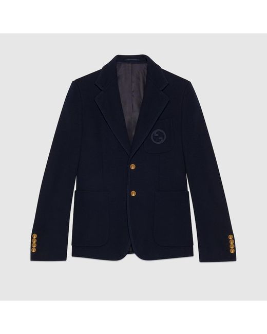 Gucci Blue Cotton Jersey Formal Jacket for men