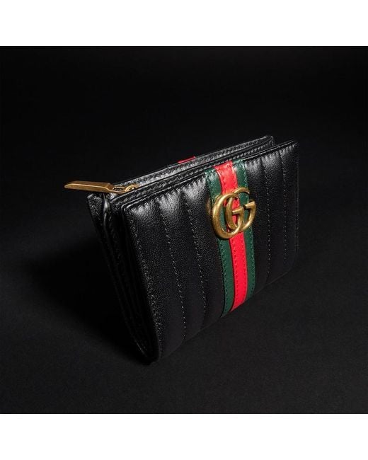 Gucci Black Gg Marmont Small Wallet