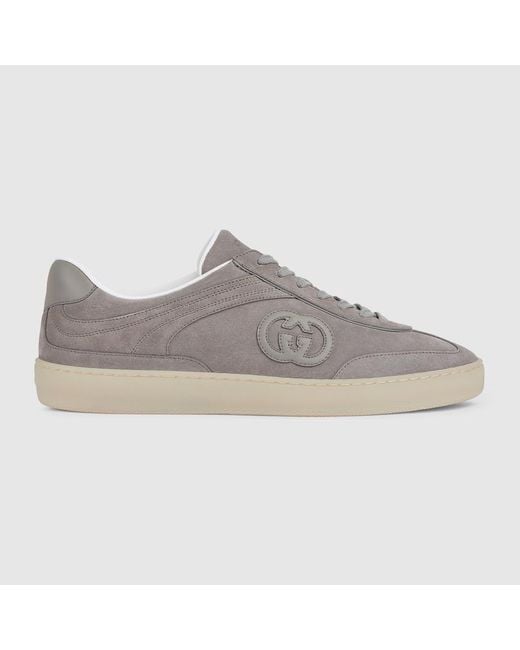 Gucci Gray G75 Sneaker, Suede for men