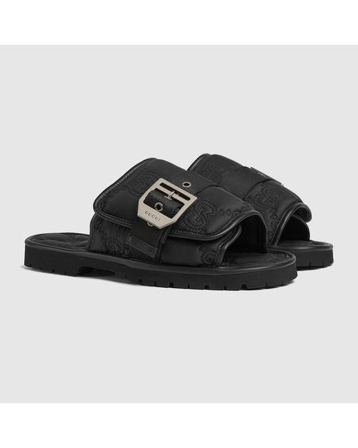 Gucci Black GG Slide Sandal for men