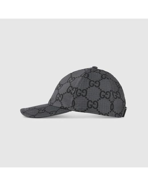 Gucci Gray GG Ripstop Baseball Hat for men