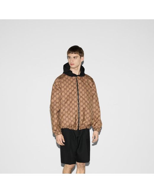 Gucci Brown Reversible Gg Canvas Jacket for men