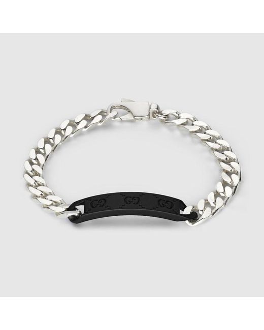 Gucci Metallic Chain Bracelet With GG Tag