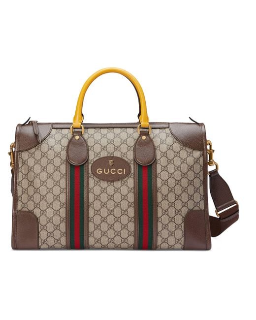 Gucci Natural Neo Vintage Duffle Bag With Web