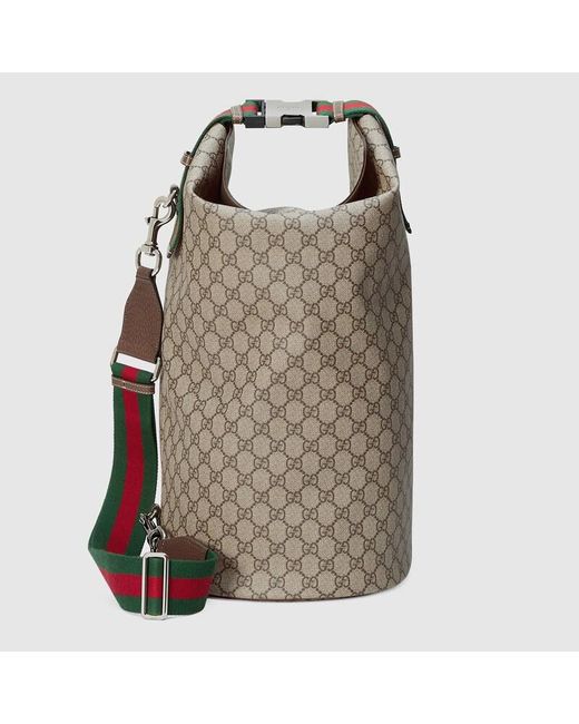 Gucci Brown Top Handle GG Duffle Bag for men