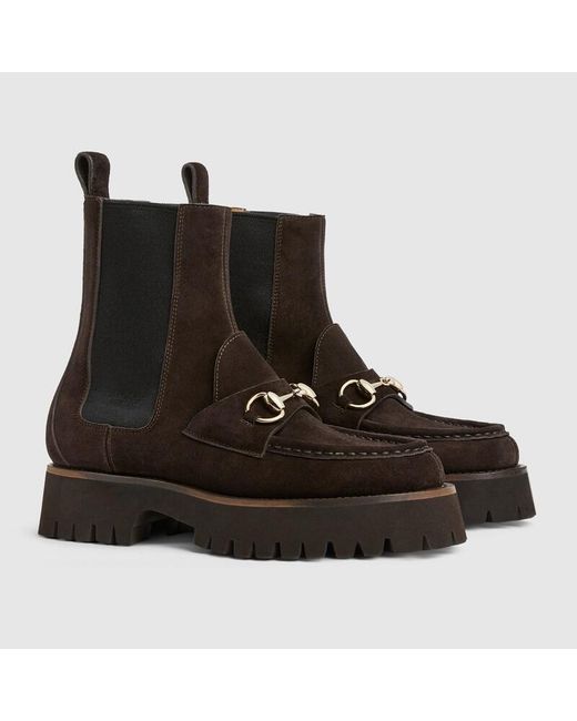 Gucci Brown Ankle Boot With Horsebit, Uk