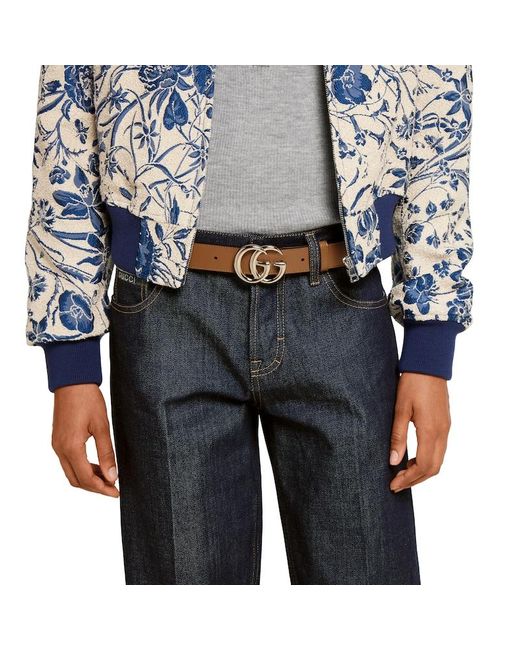 Cintura Sottile Gg Marmont, Taglia 100 di Gucci in Brown