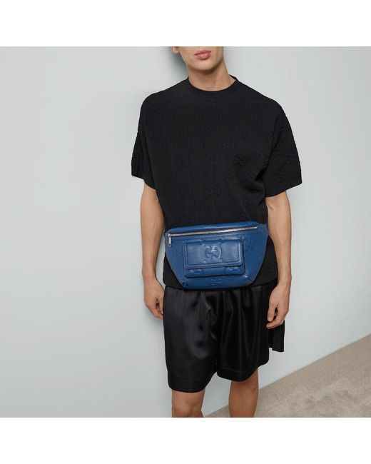 Gucci Blue Jumbo GG Belt Bag for men