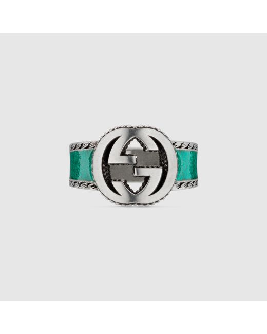 Gucci Multicolor Ring With Interlocking G for men