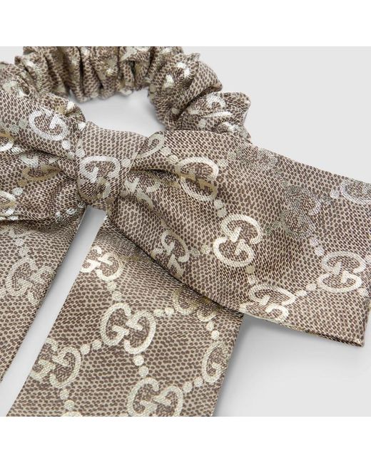 Chouchou En Jacquard De Soie Gg Gucci en coloris Metallic