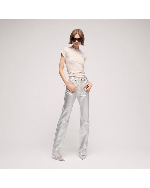 Gucci Gray Straight Denim Pants With Soft Coating