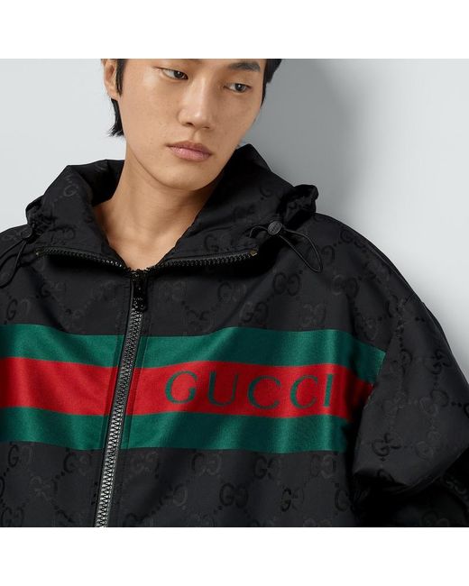 Gucci Black GG Nylon Jacquard Jacket for men