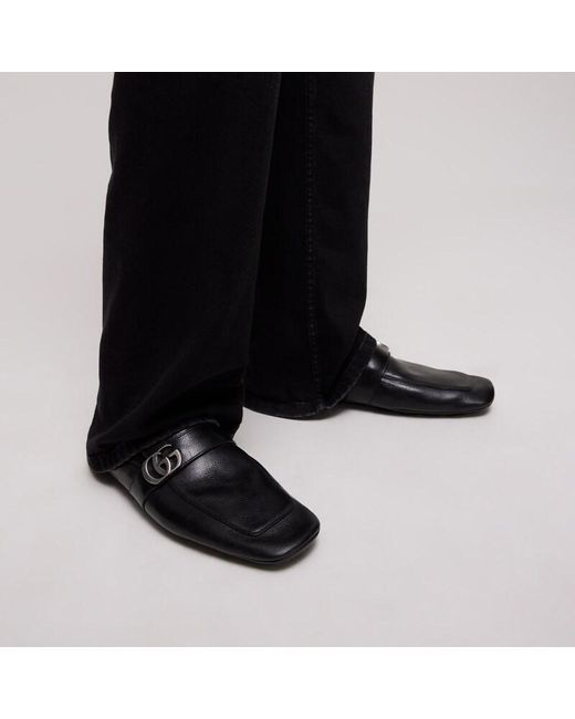 Gucci Black Slipper With Double G, Leather for men