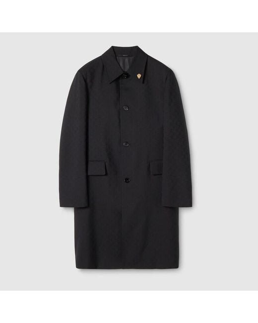 Gucci Black Gg Wool Coat for men