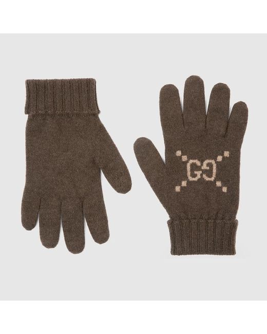 Gucci Handschuhe Aus Gg Kaschmir, Grösse in Brown für Herren