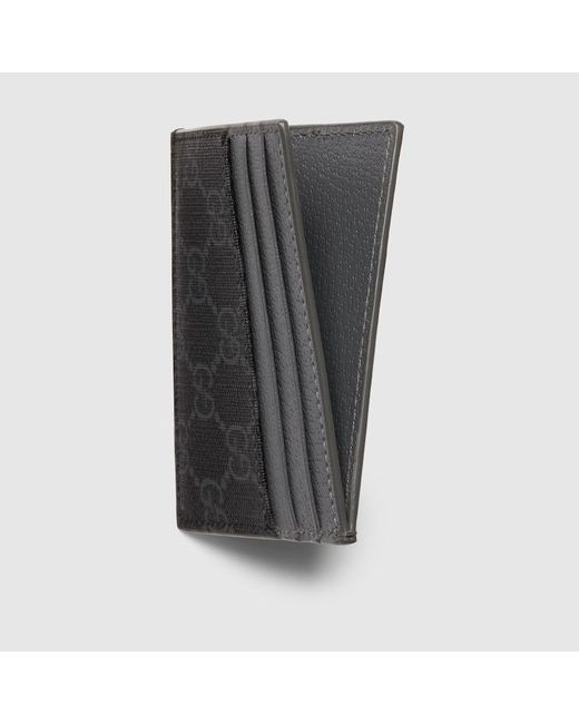 Gucci Gray GG Card Case With GG Detail for men