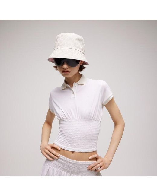 Gucci Natural Reversible Gg Cotton Canvas Bucket Hat