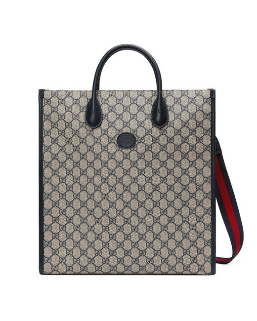 Gucci Canvas Medium Tote Bag With Interlocking G in Blue (Metallic) for Men Lyst